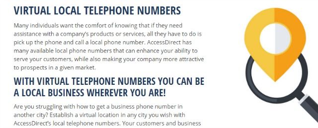 Иллюстрация сервиса Access Direct для получения локальных телефонных номеров
