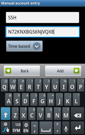 Экран приложения Google Authenticator с шестизначным кодом