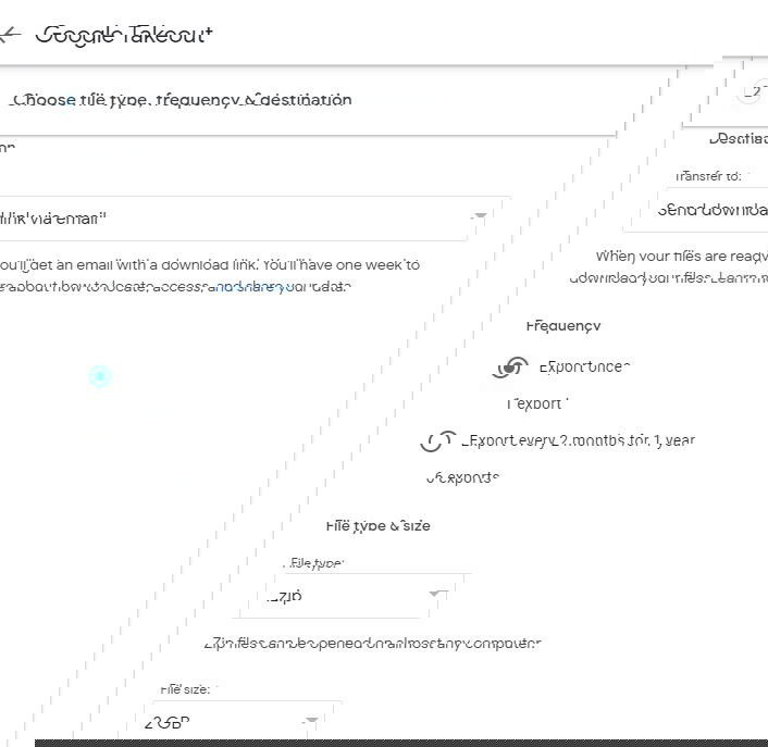 Настройка резервной копии Google Фото через Google Takeout