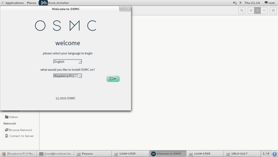 Главное окно OSMC Installer