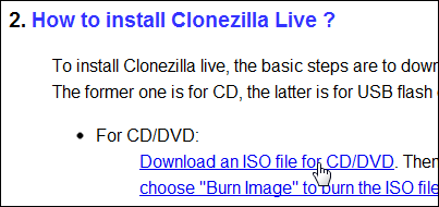 Выбор версии ISO Clonezilla