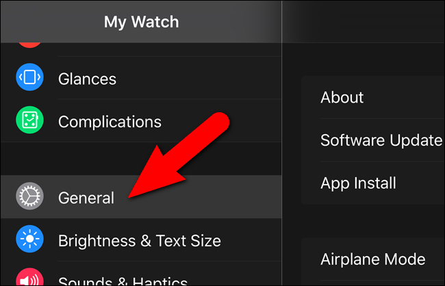 Переход в раздел Основные в приложении Часы