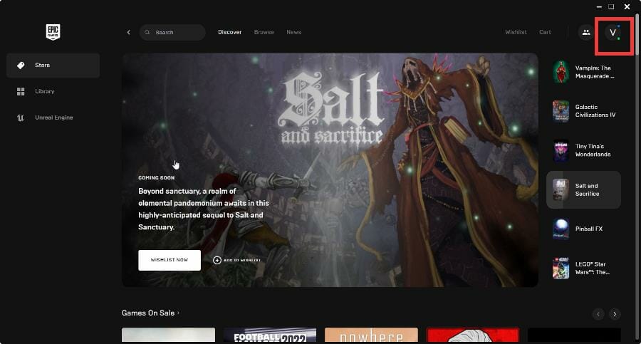 Иконка профиля в правом верхнем углу лаунчера