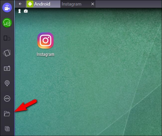 Открытие файлового проводника хоста через BlueStacks