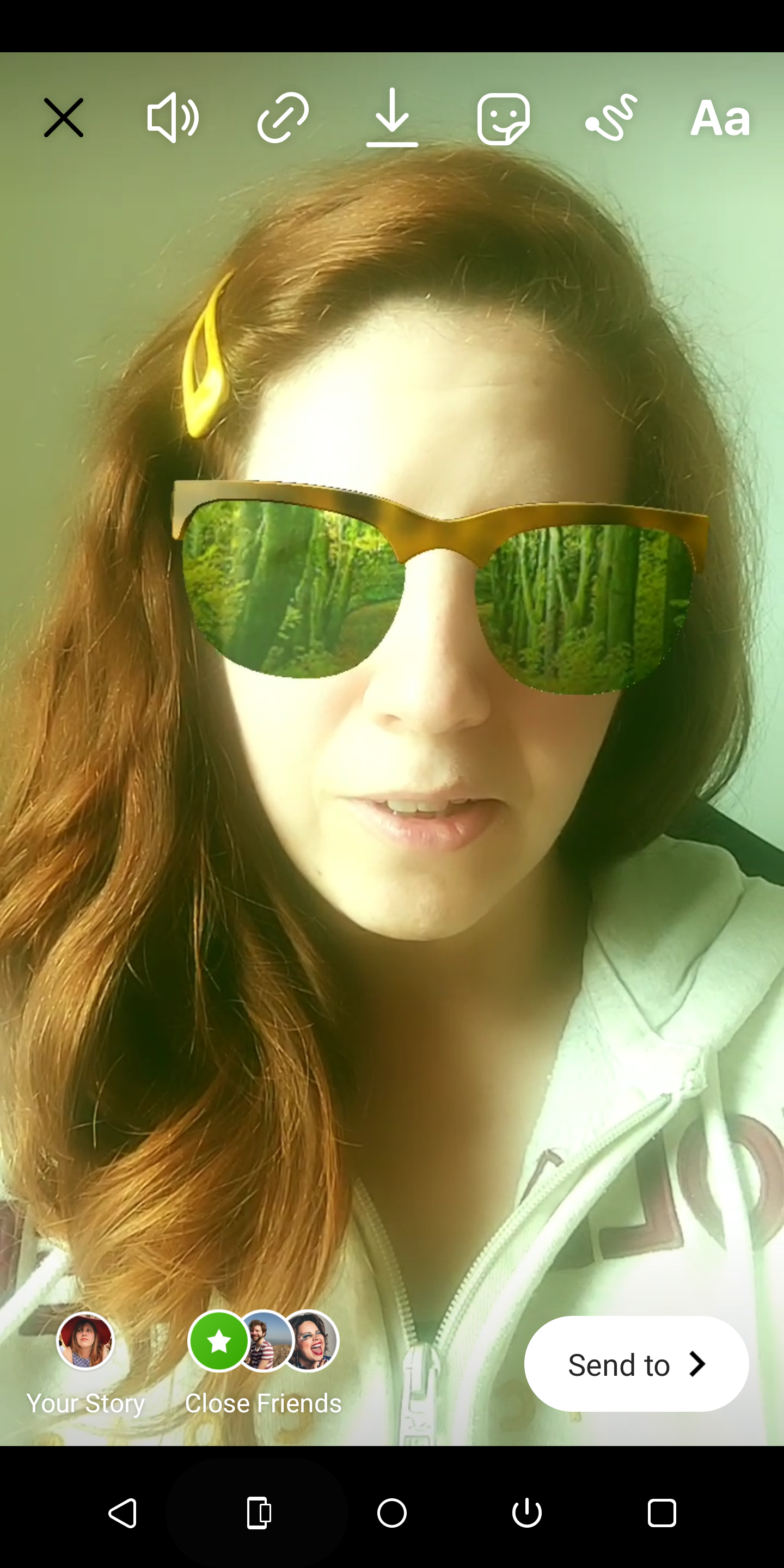 Экран редактирования истории с инструментами