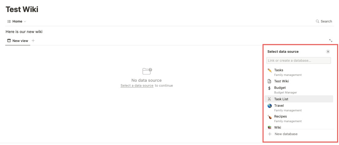Выбор базы данных для календаря в Notion