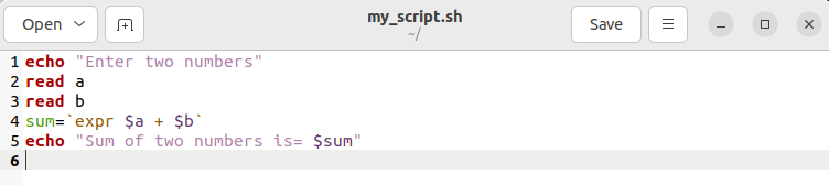 Bash-скрипт для суммирования двух чисел
