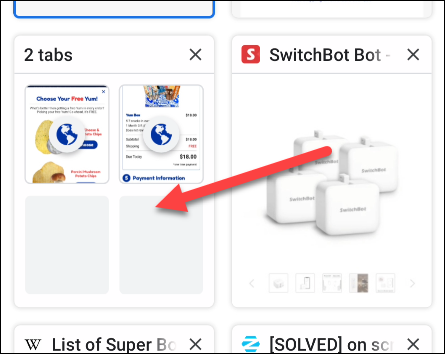 Открыта группа вкладок с двумя вкладками