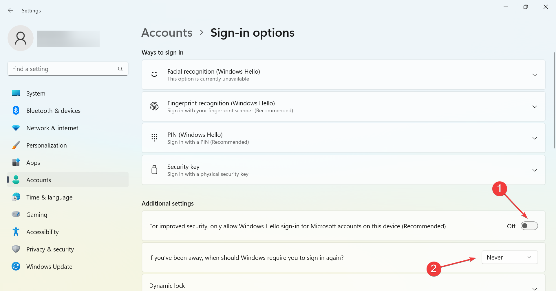 Переключатель отключения повышения безопасности