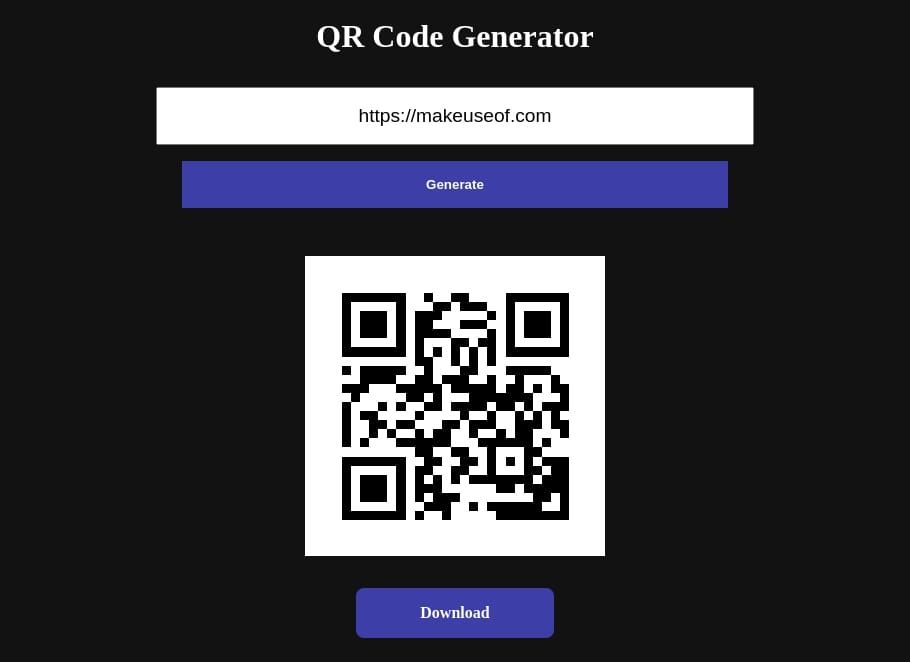 Скриншот с сгенерированным QR‑кодом