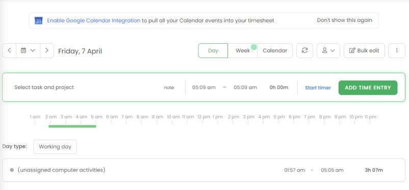 Скриншот приложения TimeCamp