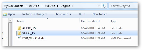 Структура папки рипа: VIDEO_TS и AUDIO_TS