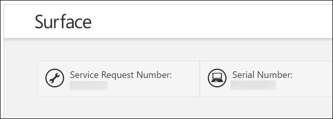 Серийный номер Surface на наклейке или шильдике устройства.