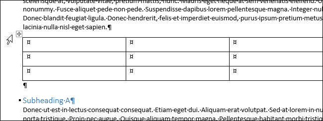 Изменение границ таблицы в Word