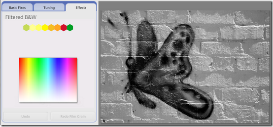 Эффект фильтрации чёрно‑белого с вариациями