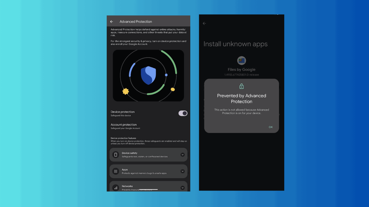 Включить Advanced Protection на Android 16