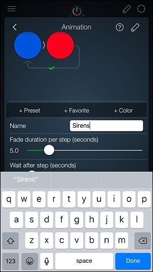 Поле имени анимации — введите распознаваемое имя