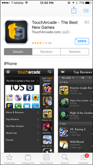 Страница приложения в App Store с ссылкой на сайт разработчика