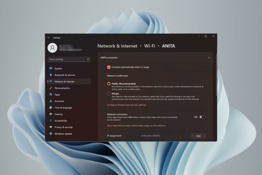Изменить сетевой профиль в Windows 11