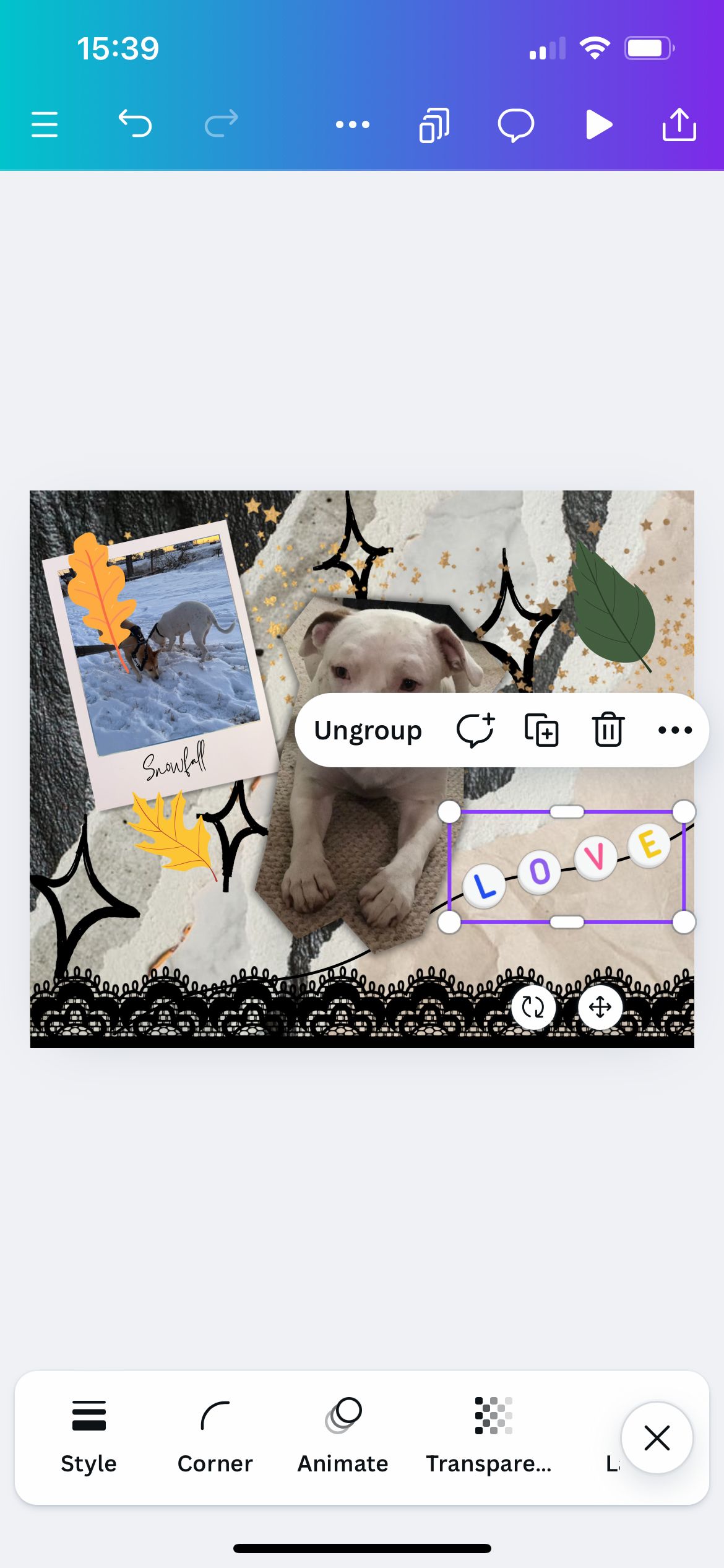 Разгруппировка в приложении Canva 1