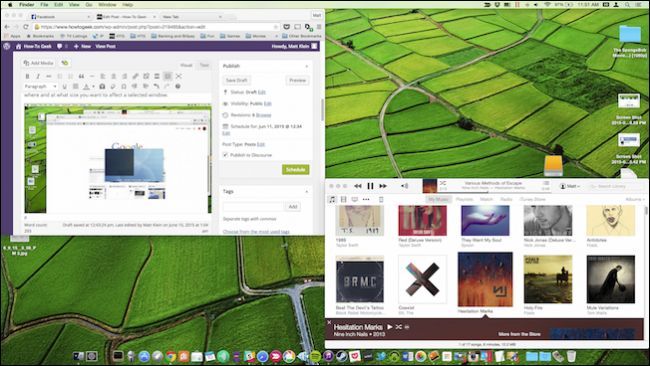 Пример размещённых окон с несколькими макетами