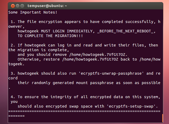 Сообщение о завершении миграции и инструкциях