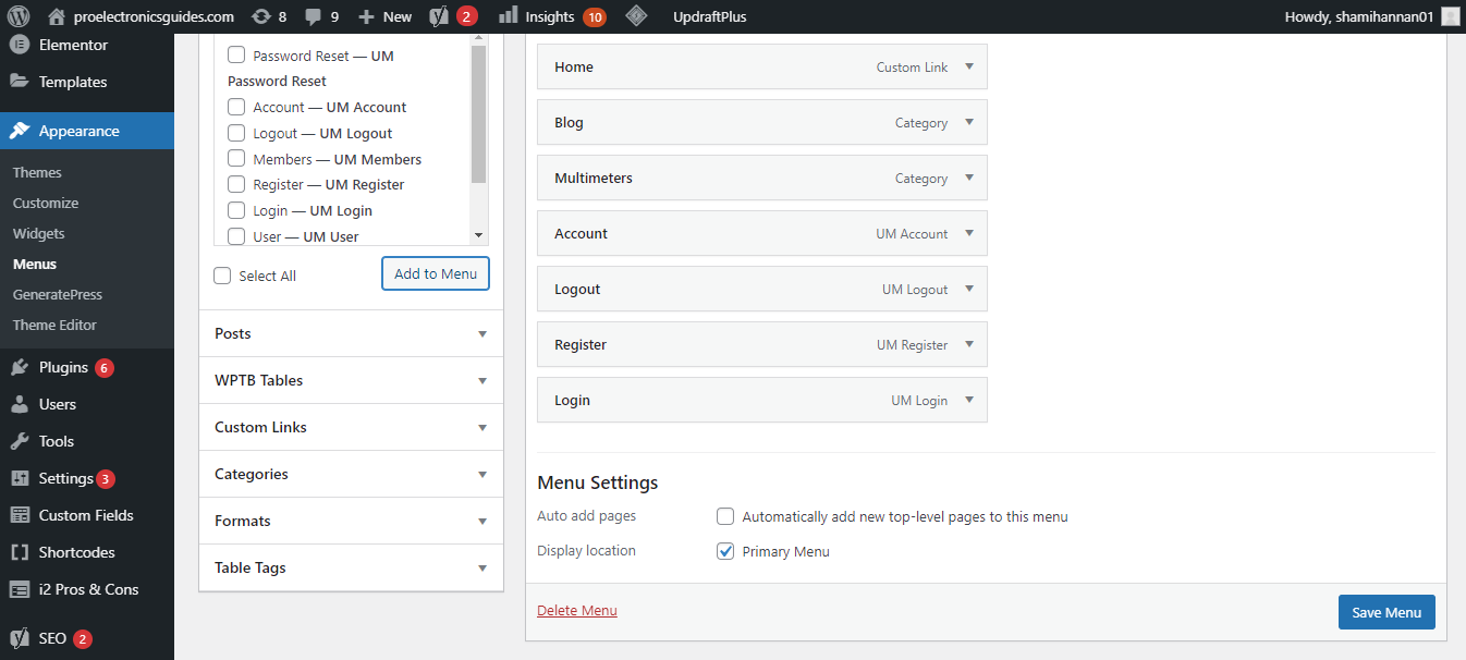 Новые страницы добавлены в пункты меню на главной странице