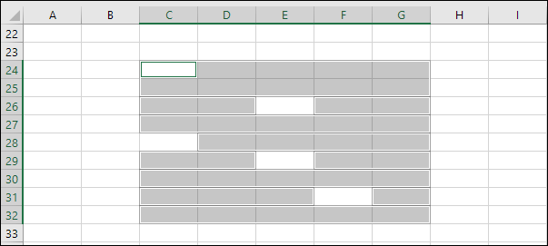 Снятие выделения отдельных ячеек с помощью Ctrl