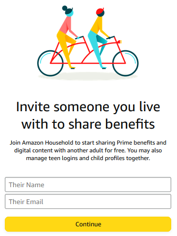 Введите их имя и адрес электронной почты, затем нажмите «Continue».