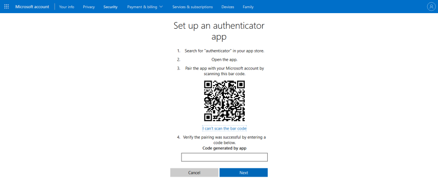Skype 2SV scan QR code and click Next