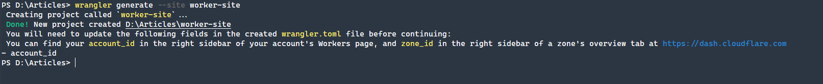 После генерации перейдите в каталог сайта и инициализируйте git репозиторий