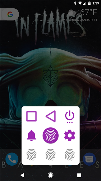 Скриншот: выбор ярлыка в Icon Touch Panel