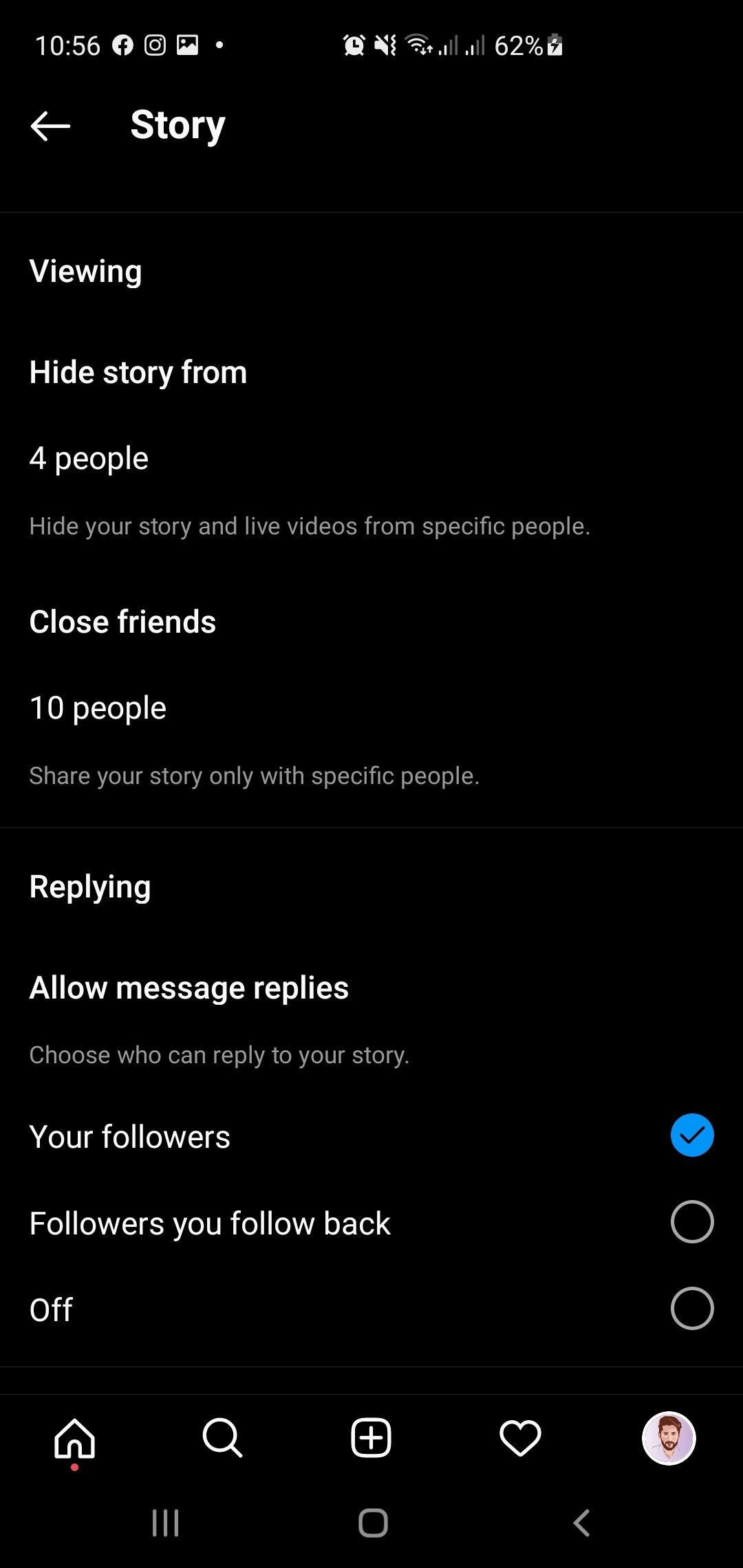 Hide story on Instagram