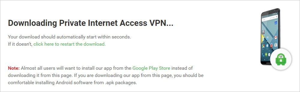 Загрузка APK Private Internet Access на ПК