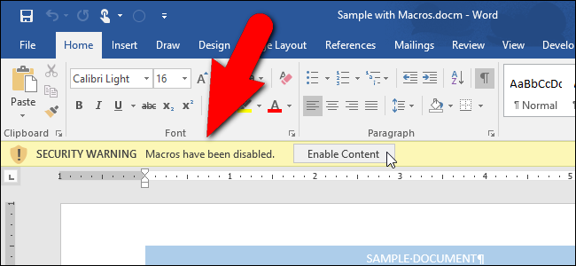 Отключение предупреждения безопасности в Microsoft Office