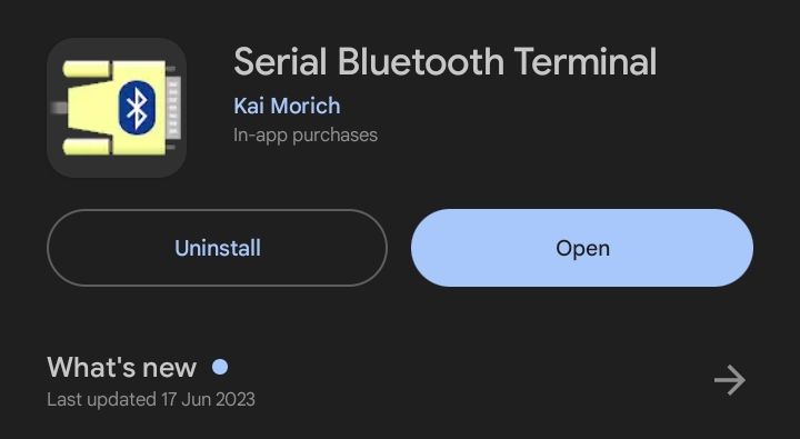 Скриншот приложения Serial Bluetooth Terminal в Play Market