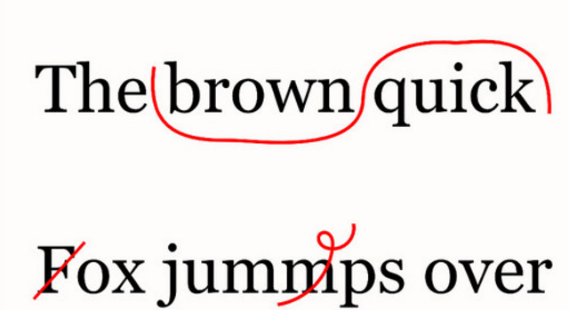 Иллюстрация правки и вычитки текста