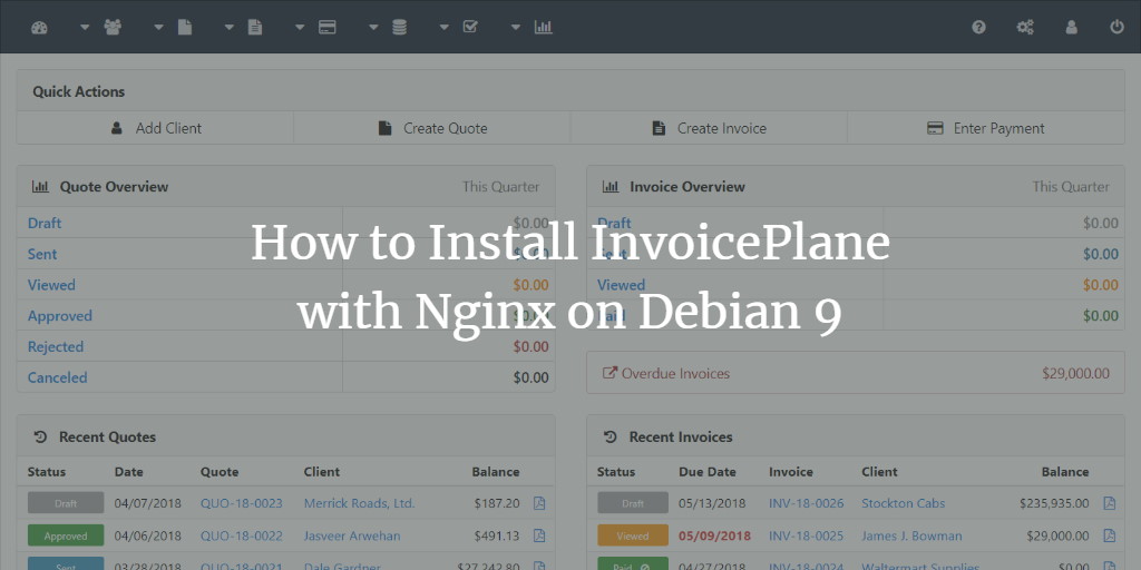 Установка InvoicePlane на Debian 9