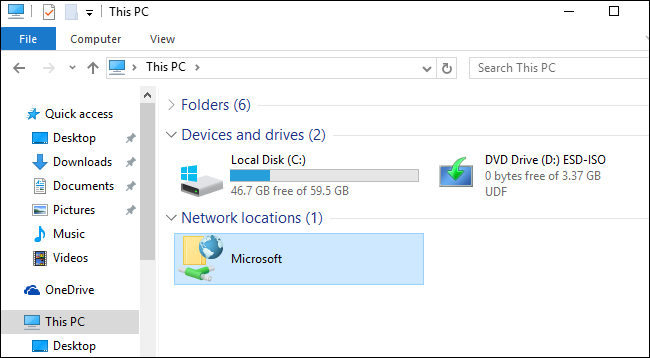 FTP-сайт отображается в разделе Сетевые расположения