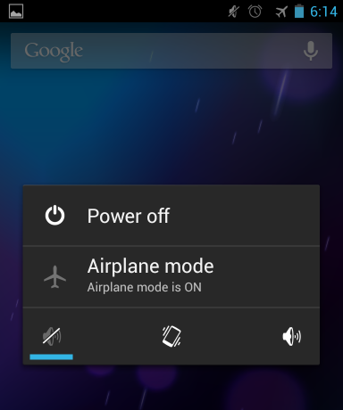 иконка режима самолёта на Android