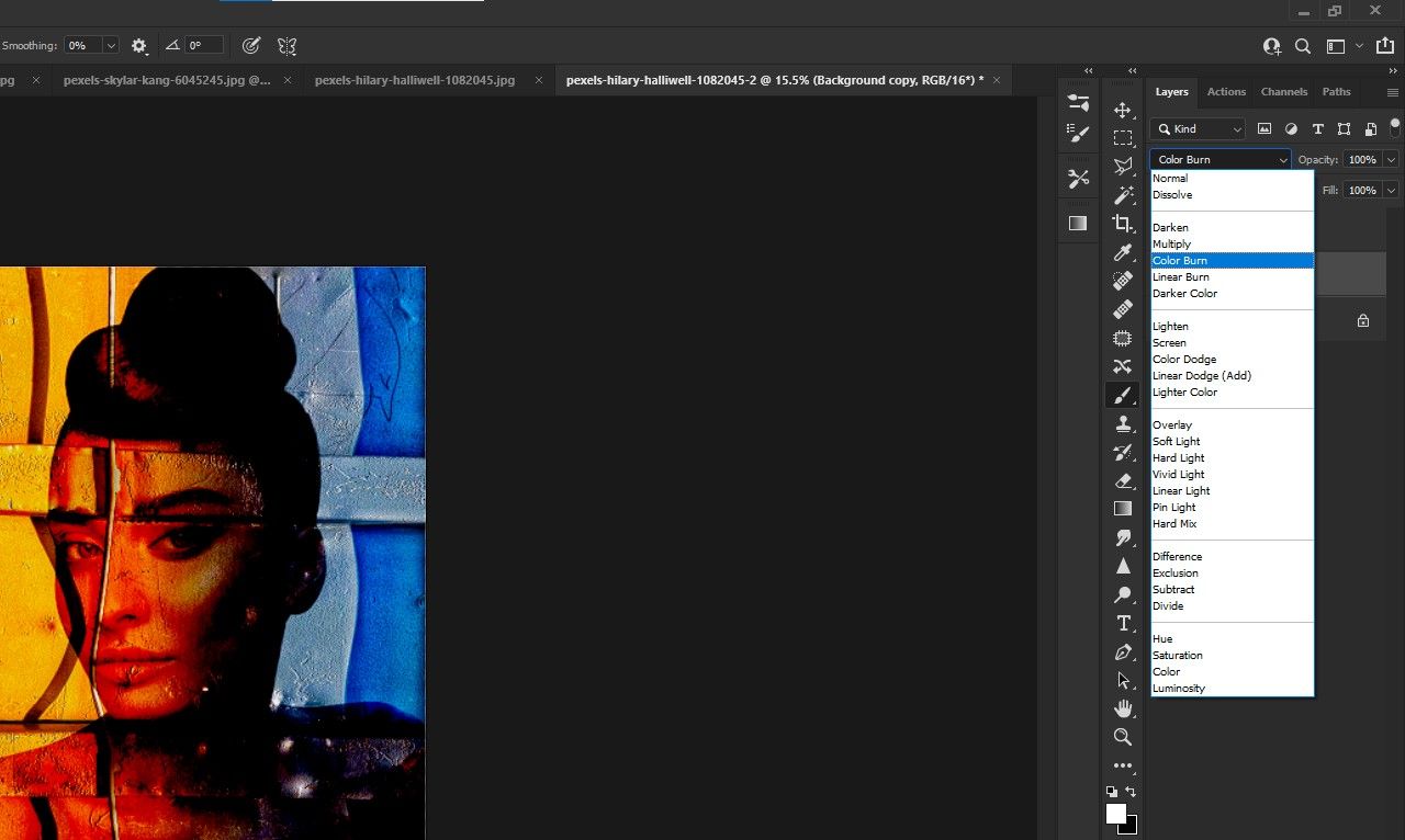 Режим наложения Color Burn