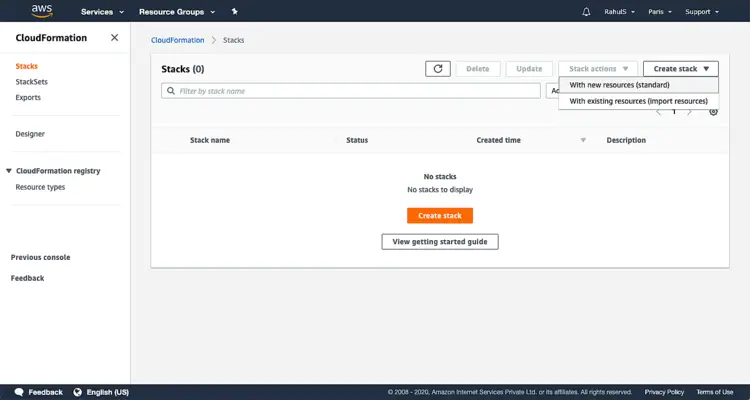 Создать стек