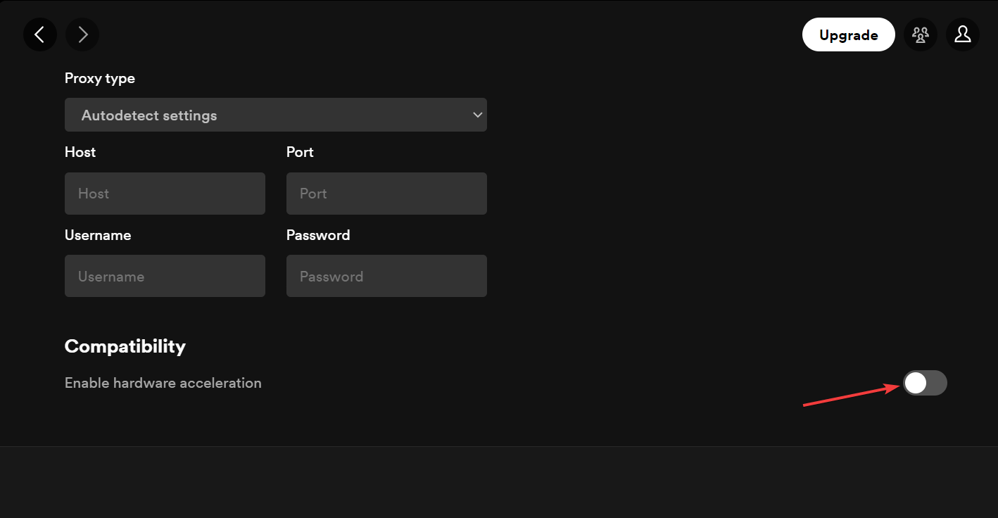 Отключение аппаратного ускорения в Spotify