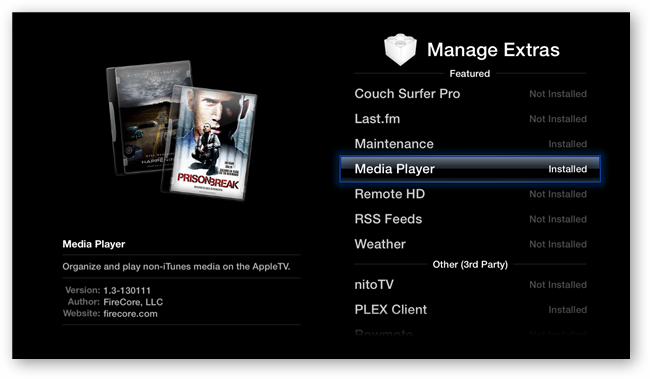 aTV Flash: доступные дополнения