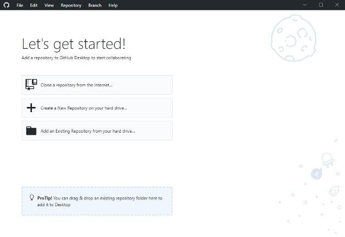 Главное окно GitHub Desktop