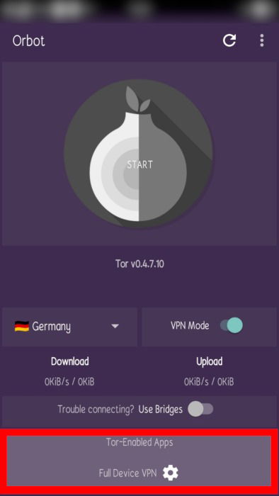 Изображение: добавление Monerujo в список Tor-Enabled Apps Orbot
