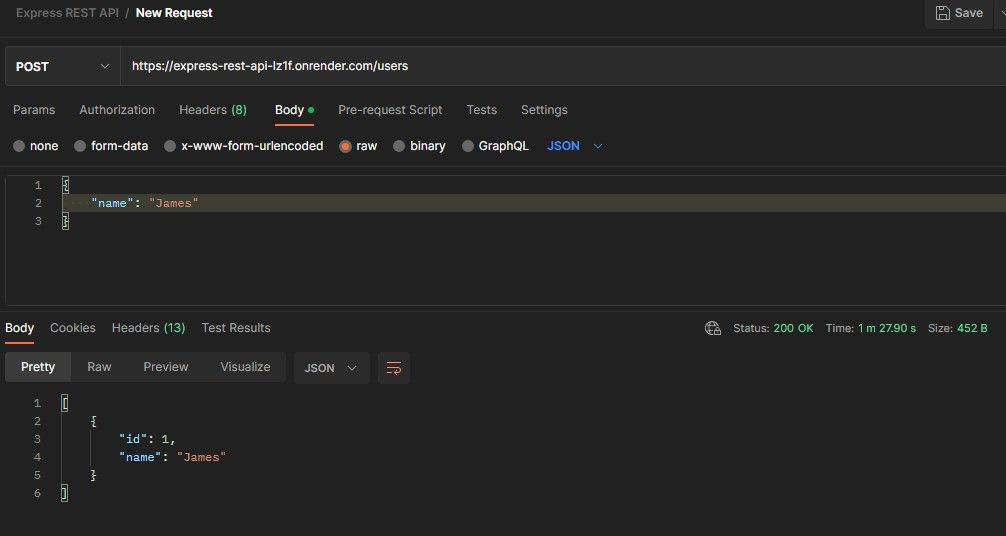 Запрос POST в Postman для API