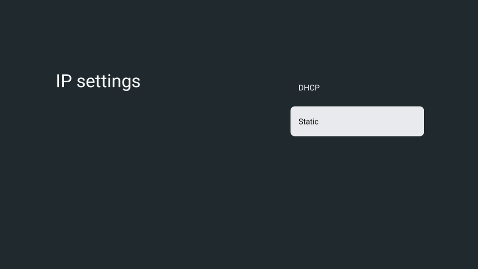 установка статического IP на телевизоре