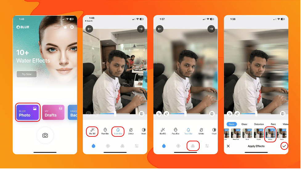 Eliminar fondo con Blur Photo Editor en iPhone