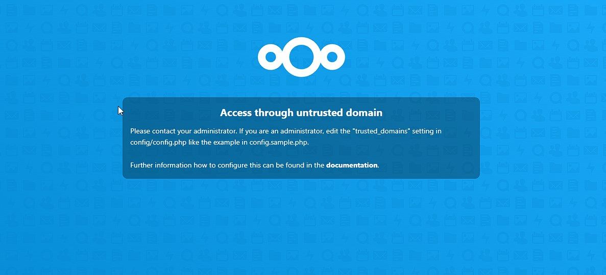Ошибка доверенного домена Nextcloud